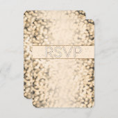 Gouden Glitterende Lichten Glam Trouw RSVP Kaart (Voorkant / Achterkant)