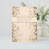 Gouden Glitterende Lichten Glam Trouw RSVP Kaart (Staand voorkant)