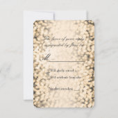 Gouden Glitterende Lichten Glam Trouw RSVP Kaart (Achterkant)