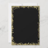 Gouden Glitterende Rand Typografie Afstudeerfeest Kaart (Achterkant)