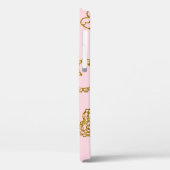 Gouden glitterharten: roze achtergrondpatroon Case-Mate iPhone case (Achterkant / Links)