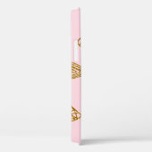 Gouden glitterharten: roze achtergrondpatroon Case-Mate iPhone case (Achterkant / Rechts)