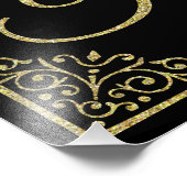 gouden glitterij en zwarte dans bruiloft foto afdruk (Hoek)