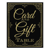 gouden glitterij en zwarte kaart en cadeautrouwbor foto afdruk (Voorkant)