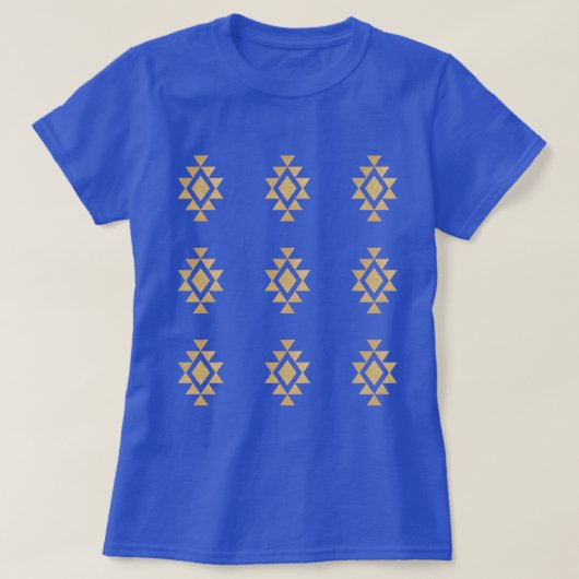 Gouden Glitterij Mojave Patroon T-shirt (Design voorkant)