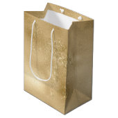 Gouden Glitterij Sparkle Medium Cadeauzakje (Voorkant Gekanteld)