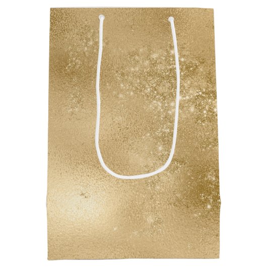 Gouden Glitterij Sparkle Medium Cadeauzakje (Achterkant)