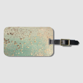 Gouden Glitterij Stardust op Zee Groen Bagagelabel