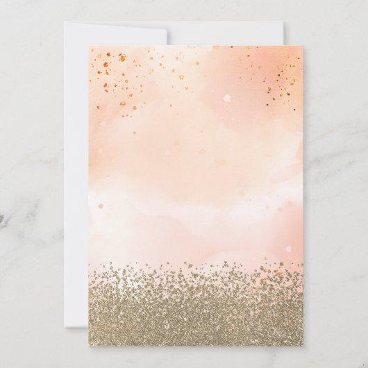 Gouden glitterjurk, Tiara, Waterverf OrangeSweet 1 Kaart (Achterkant)