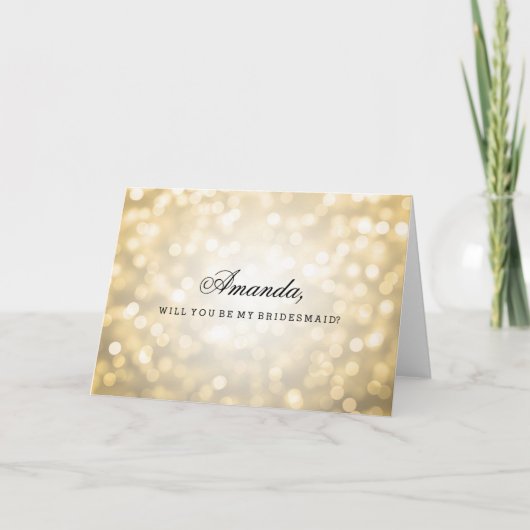 Gouden glitterlampen zijn mijn bruidsmeisje (Voorkant)