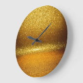 Gouden glitterlichten, vintage kersttextuur. grote klok (Hoek)