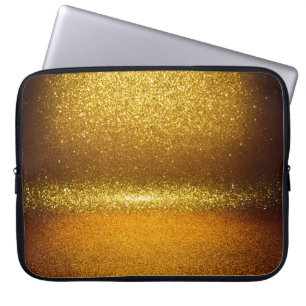 Gouden glitterlichten, vintage kersttextuur. laptop sleeve