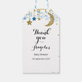 Gouden glittermaan Modern Dank u Label. Cadeaulabel (Achterkant)