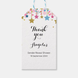 Gouden glittermaan Modern Dank u Label. Cadeaulabel