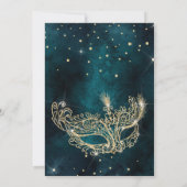 gouden glittermaskerade masker blauwgroen groen Sw Kaart (Achterkant)