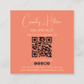 Gouden glitterpastel waterverf wash QRcode Vierkante Visitekaartje (Achterkant)