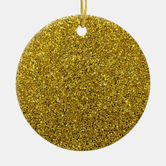 Gouden Glitterpatroon Keramisch Ornament (Voorkant)
