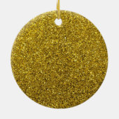 Gouden Glitterpatroon Keramisch Ornament (Achterkant)
