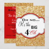 Gouden glitterprint over de heuvel 40e verjaardag kaart (Voorkant / Achterkant)