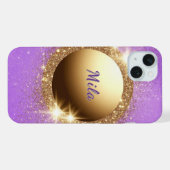 gouden glitterring iPhone hoesje (Achterkant horizontaal)