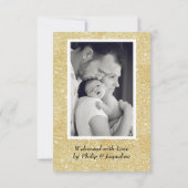 Gouden Glitters - 3x5 Geboorteaankondiging Aankondiging (Achterkant)