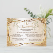 Gouden glitters 50ste huwelijksverjaardag | doe-he kaart (Staand voorkant)