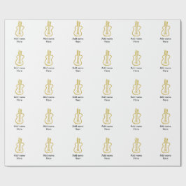 Gouden glitters akoestische gitaar naam krabbel cadeaupapier