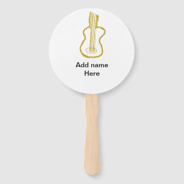 Gouden glitters akoestische gitaar naam krabbel handwaaier
