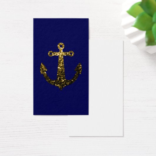 Gouden glitters Anker marineblauwe visitekaart Visitekaartje (Bureau)