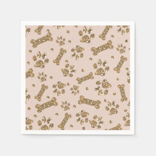 Gouden Glitters Beige Blush Poot Bot Puppies Honde Servet