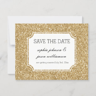 Gouden glitters bewaar de datum save the date