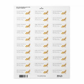 Gouden glitters bloem bruiloft retouradres label (Full Sheet)