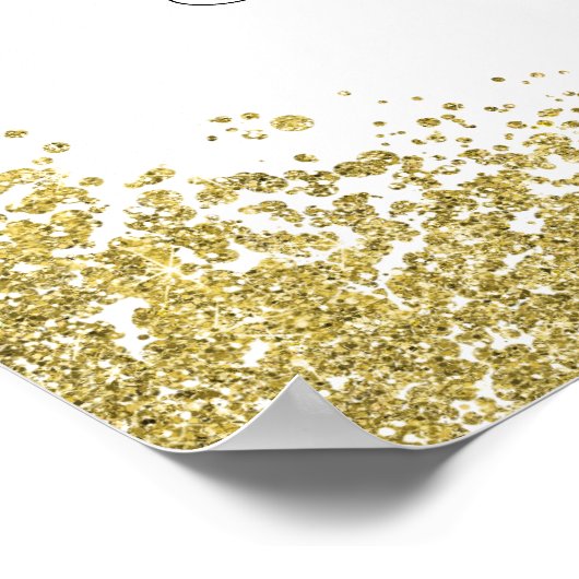 Gouden glitters bruiloft welkom bord poster (Hoek)