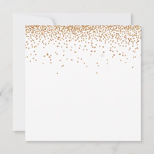 Gouden glitters Confetti Trouw Save The Date Notitiekaartje (Achterkant)