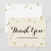 Gouden Glitters | Dankkaartjes Bruidsmeisjes Bedankkaart (Voorkant / Achterkant)