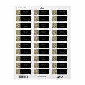 Gouden glitters, eenvoudig, zwart etiket (Full Sheet)