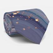 Gouden glitters en marmeren steen stropdas (Opgerold)