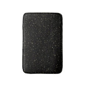 Gouden glitters en vonken op zwart badmat (Voorkant Verticaal)