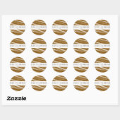 Gouden glitters en witte feeststickers ronde sticker (Vel)