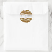 Gouden glitters en witte feeststickers ronde sticker (Tas)