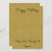Gouden Glitters Feestdagenkaart (Voorkant / Achterkant)