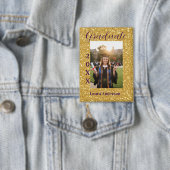 Gouden glitters foto afstuderen naam klas tekst button (Insitu)