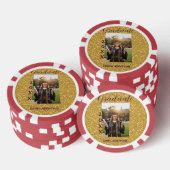 Gouden glitters foto afstuderen naam klas tekst poker chips (Opstapeling)