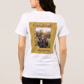 Gouden glitters foto afstuderen naam klas tekst Tri-Blend shirt (Achterkant)