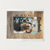 Gouden glitters foto afstuderen naam klas tekst wandkleed (Voorkant (horizontaal))