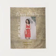 Gouden glitters gelukkige 15e verjaardag foto naam