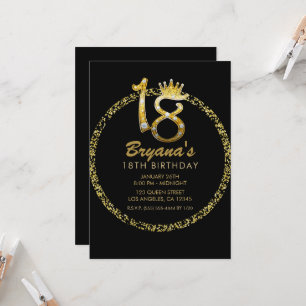 Gouden Glitters Glam Diamant Bling Fonkelende 18de Kaart
