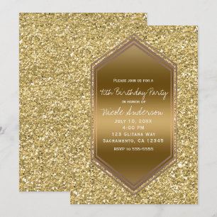 Gouden Glitters Glam Glans Verjaardagsfeestje Elke Kaart