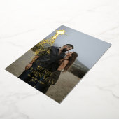 Gouden glitters glans blauw modern Kerstmis Vakant Folie Feestdagenkaart (Gedraaid)