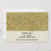 Gouden Glitters Glans Moderne Bruid Bruidsfeest Kaart (Achterkant)